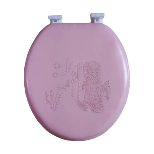 J&V Textiles Embroidered Soft Round Cushioned Toilet Seat Wayfair